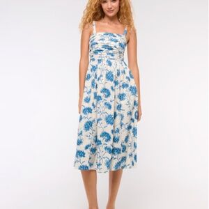 NWT A&F Emerson Poplin Wide Strap Midi Dress Large